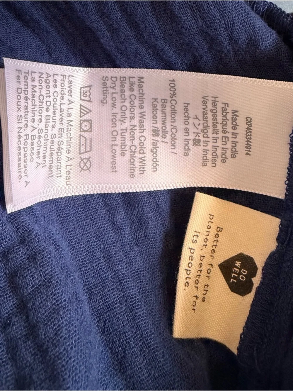 NWT Madewell‎ Lightspun Tapered Leg Coastal Blue Gauze Cotton Jumpsuit
